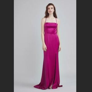 Amsale Nakai Satin Gown in Fuchsia - S. 8